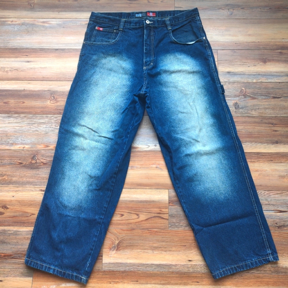 Vintage South Pole Jeans Men's 38x30 Dark Wash Faded Jeans Y2K